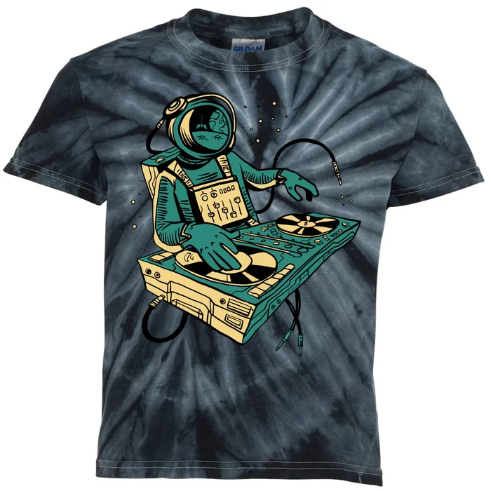 Astronaut Djing Space Kids Tie-Dye T-Shirt