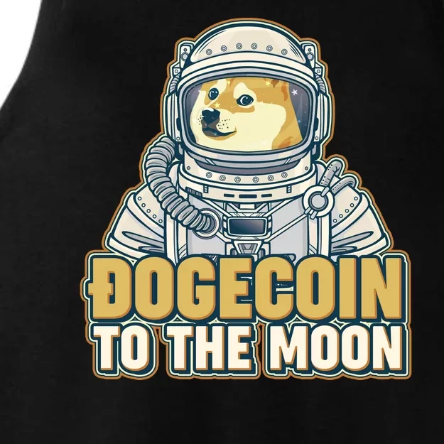 Astronaut Dogecoin To The Moon Crypto Ladies Tri-Blend Wicking Tank