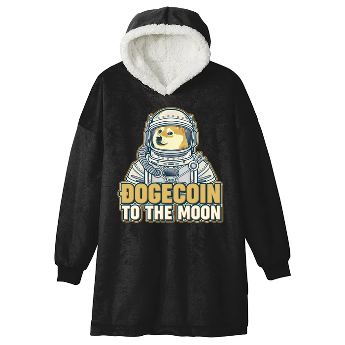 Astronaut Dogecoin To The Moon Crypto Hooded Wearable Blanket