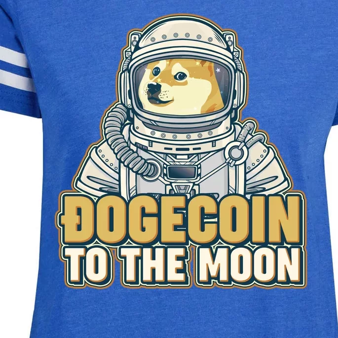 Astronaut Dogecoin To The Moon Crypto Enza Ladies Jersey Football T-Shirt