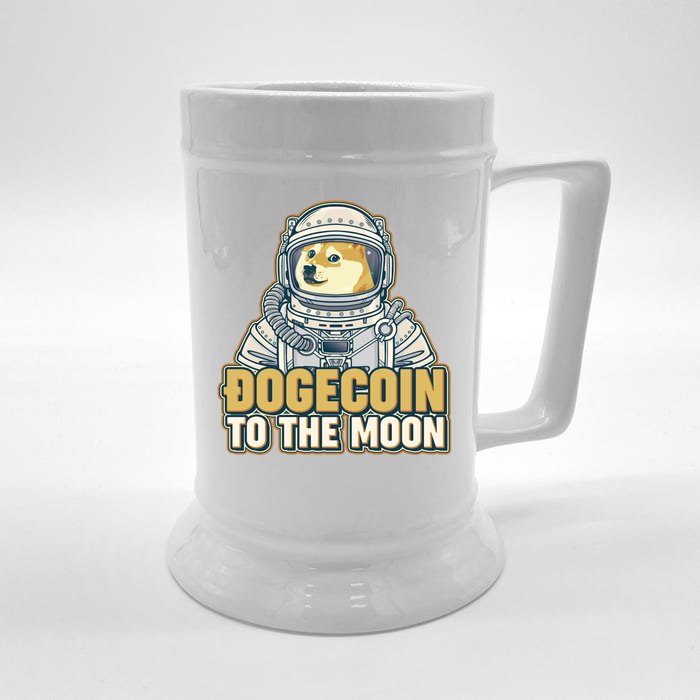 Astronaut Dogecoin To The Moon Crypto Front & Back Beer Stein