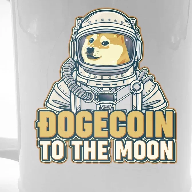 Astronaut Dogecoin To The Moon Crypto Front & Back Beer Stein