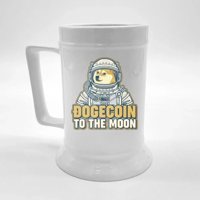 Astronaut Dogecoin To The Moon Crypto Front & Back Beer Stein