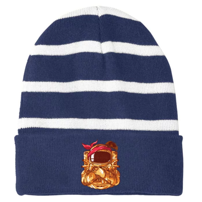 Astronaut Gangsta Striped Beanie with Solid Band