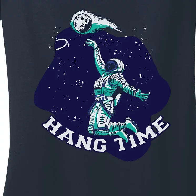 Astronaut Hang Time Basketball Women's V-Neck T-Shirt