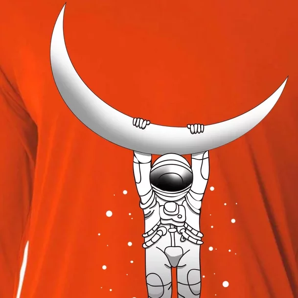 Astronaut Hanging From The Moon Cooling Performance Long Sleeve Crew