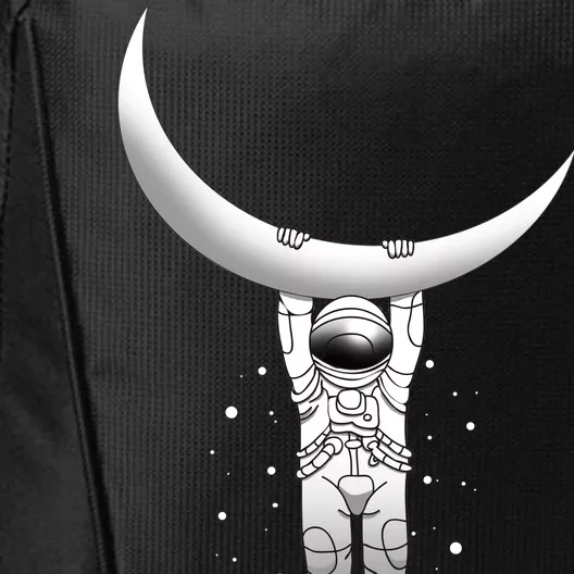 Astronaut Hanging From The Moon City Backpack