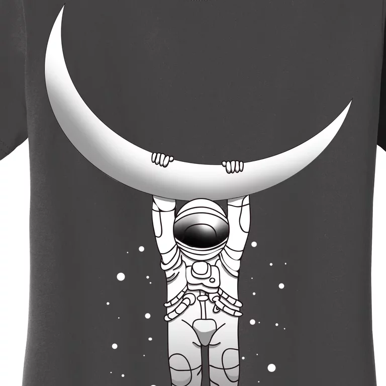 Astronaut Hanging From The Moon Women's T-Shirt