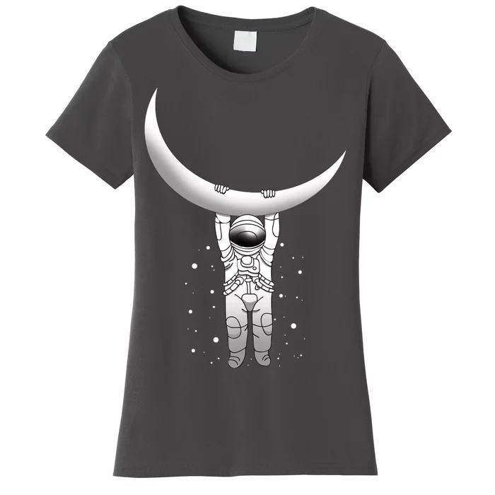 Astronaut Hanging From The Moon Women's T-Shirt