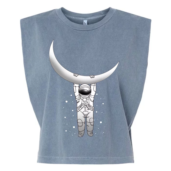 Astronaut Hanging From The Moon Garment-Dyed Women's Muscle Tee