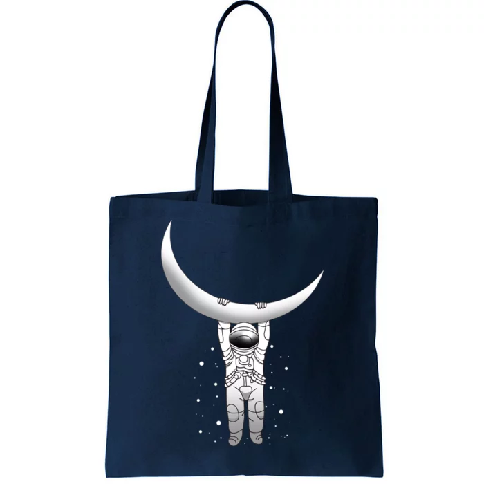 Astronaut Hanging From The Moon Tote Bag