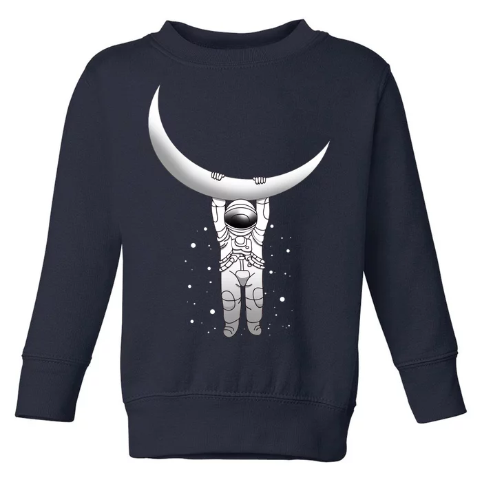 Astronaut Hanging From The Moon Toddler Sweatshirt