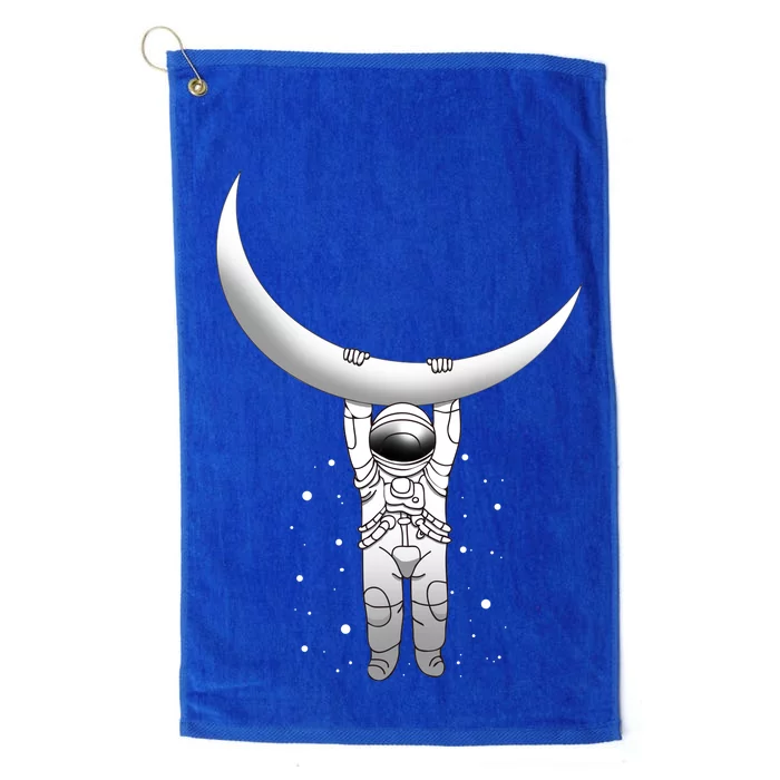 Astronaut Hanging From The Moon Platinum Collection Golf Towel