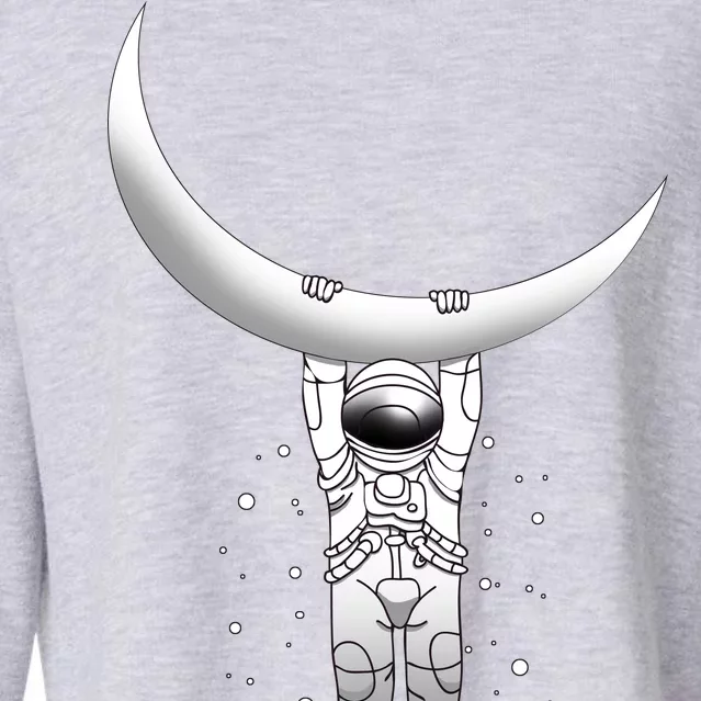 Astronaut Hanging From The Moon Cropped Pullover Crew