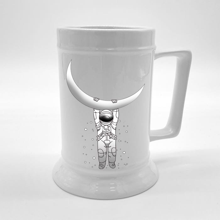 Astronaut Hanging From The Moon Front & Back Beer Stein