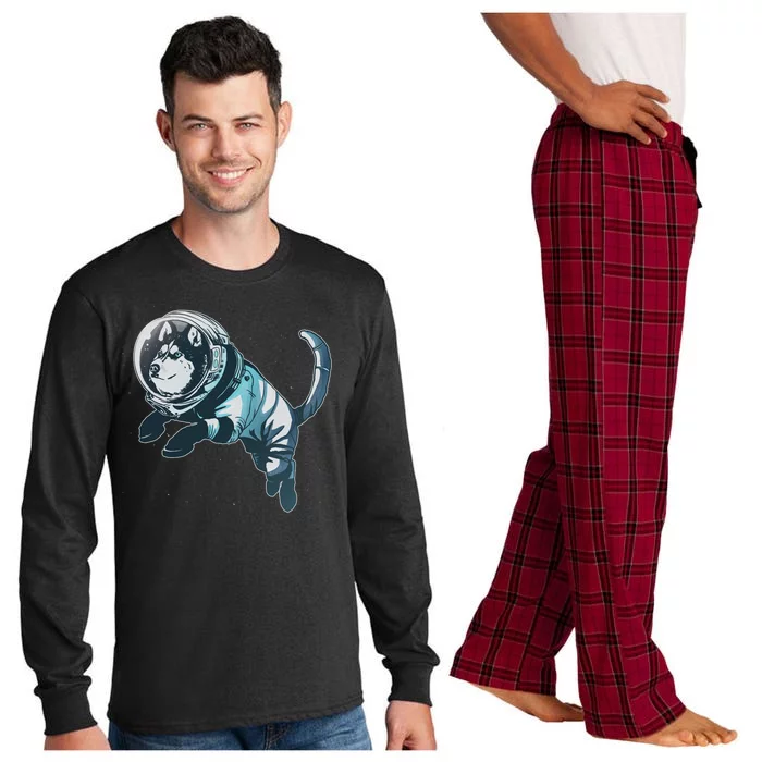 Astronaut Husky Dog Space Long Sleeve Pajama Set