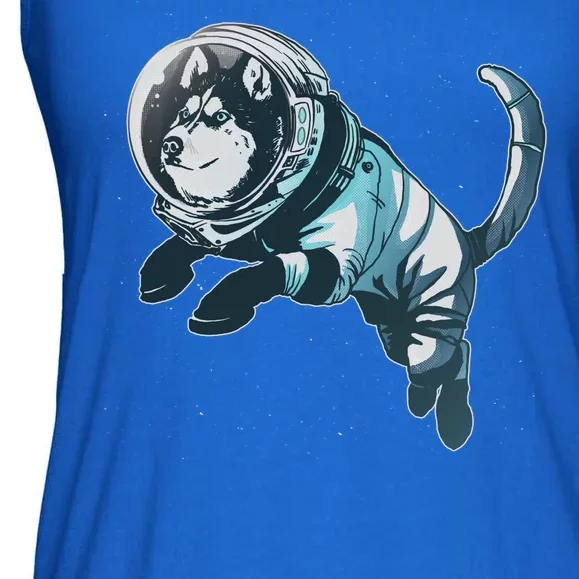 Astronaut Husky Dog Space Ladies Essential Flowy Tank