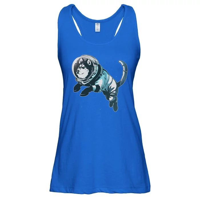 Astronaut Husky Dog Space Ladies Essential Flowy Tank