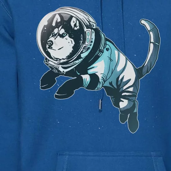 Astronaut Husky Dog Space Premium Hoodie