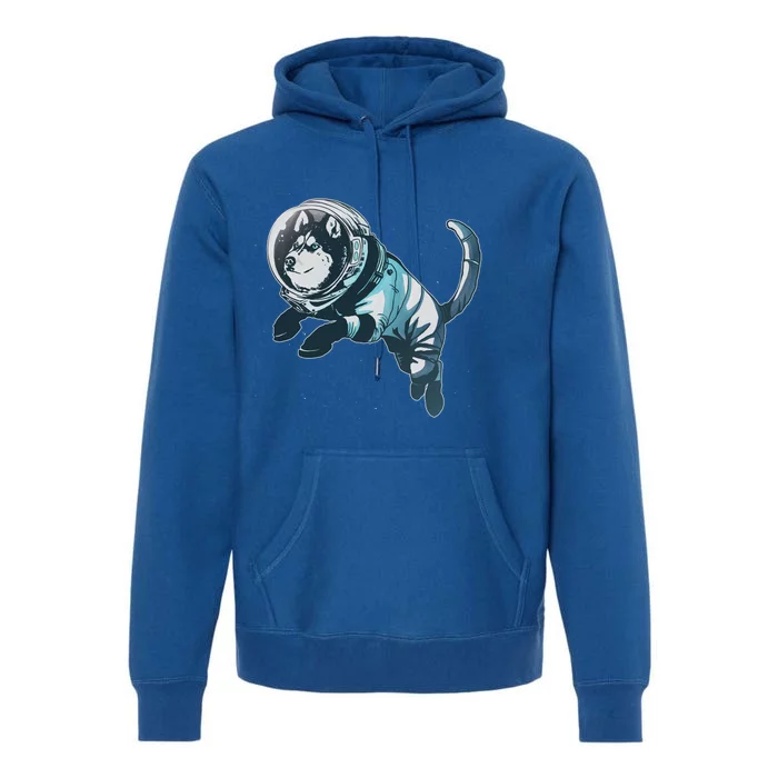 Astronaut Husky Dog Space Premium Hoodie