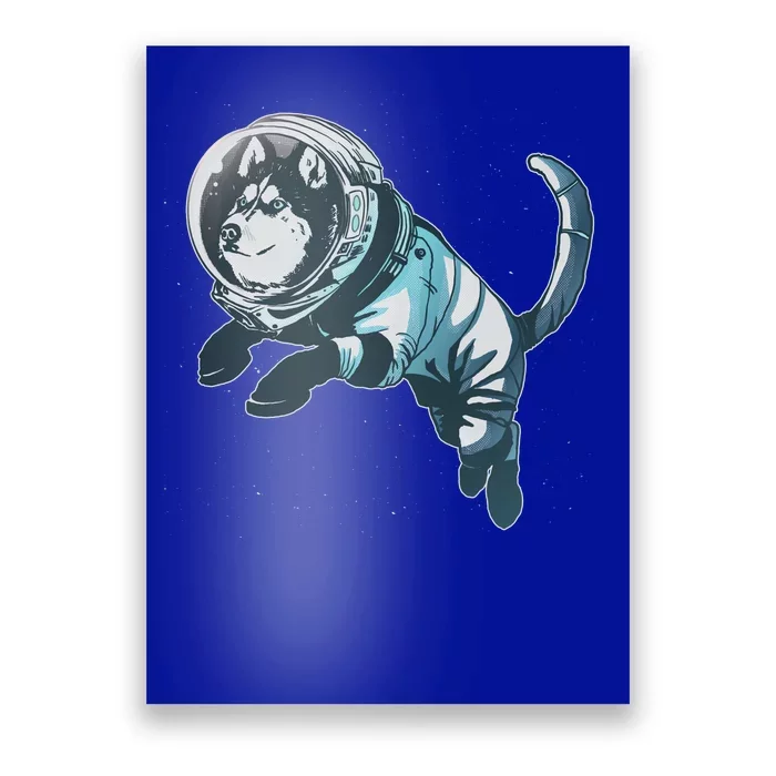 Astronaut Husky Dog Space Poster