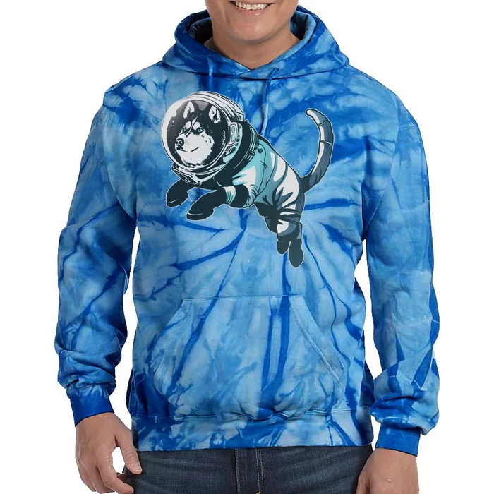 Astronaut Husky Dog Space Tie Dye Hoodie