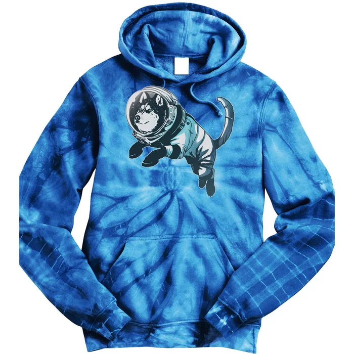 Astronaut Husky Dog Space Tie Dye Hoodie