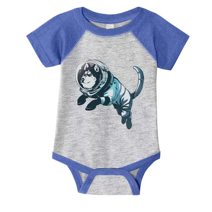 Astronaut Husky Dog Space Infant Baby Jersey Bodysuit