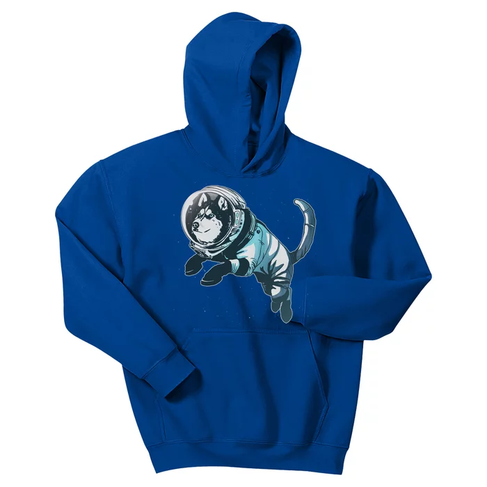 Astronaut Husky Dog Space Kids Hoodie