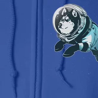 Astronaut Husky Dog Space Full Zip Hoodie