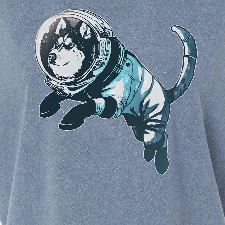 Astronaut Husky Dog Space Garment-Dyed Women's Muscle Tee