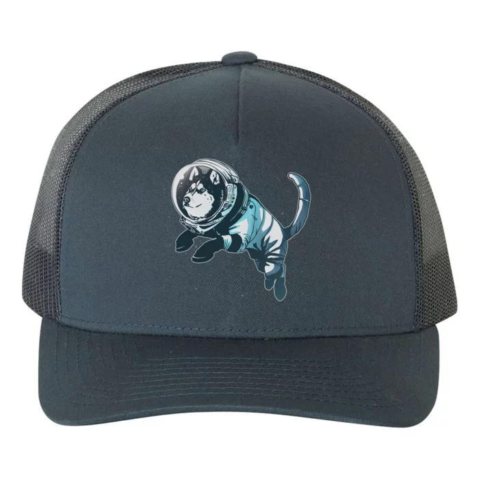 Astronaut Husky Dog Space Yupoong Adult 5-Panel Trucker Hat