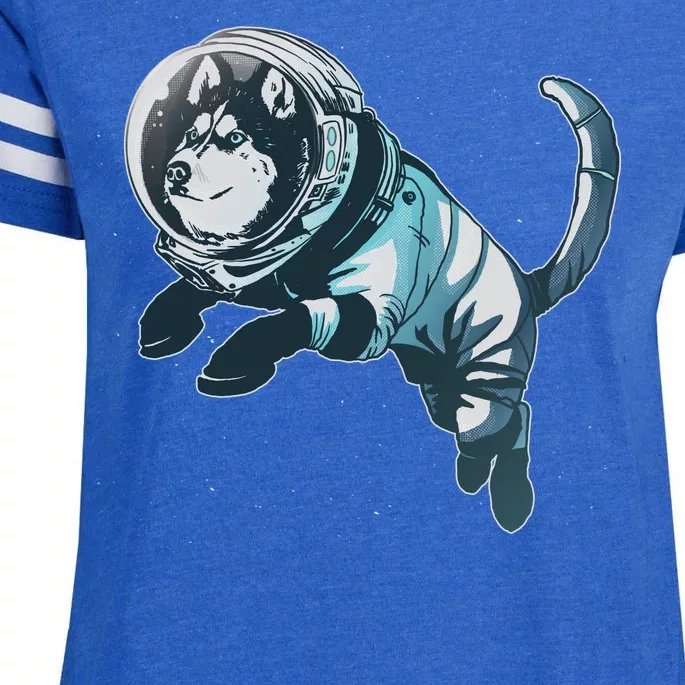 Astronaut Husky Dog Space Enza Ladies Jersey Football T-Shirt