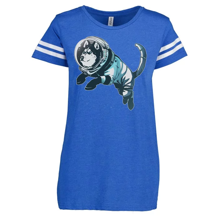 Astronaut Husky Dog Space Enza Ladies Jersey Football T-Shirt