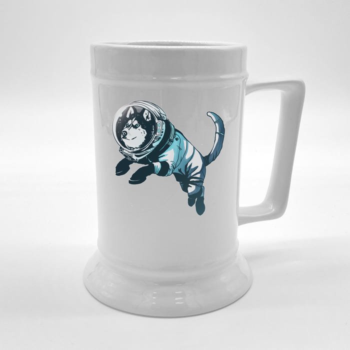 Astronaut Husky Dog Space Front & Back Beer Stein