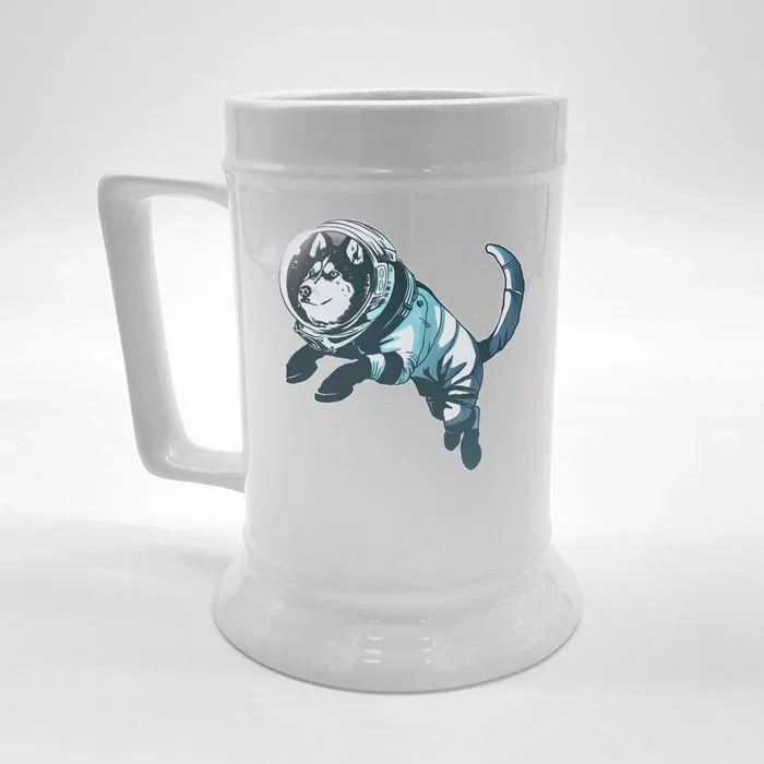 Astronaut Husky Dog Space Front & Back Beer Stein