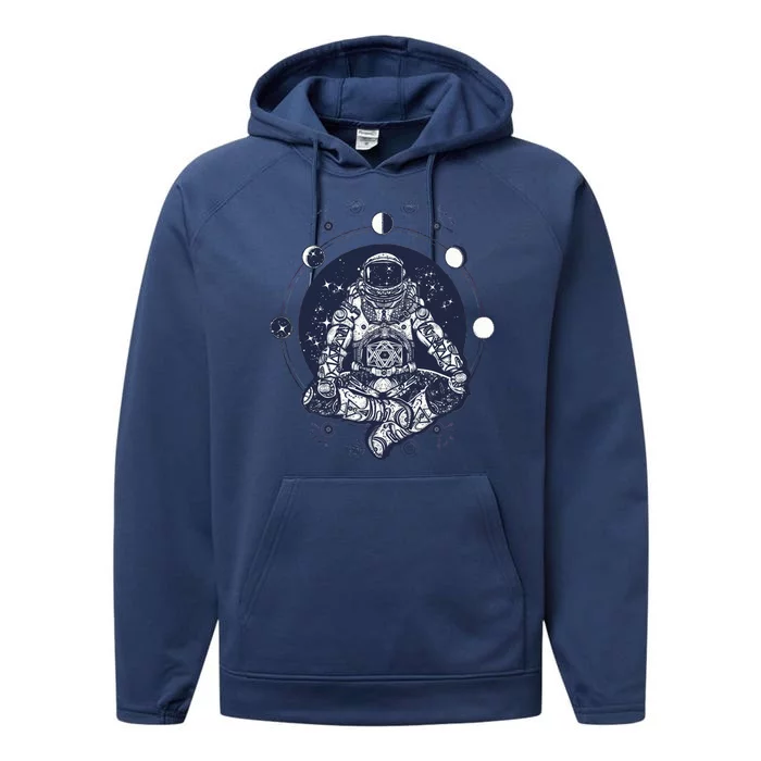 Astronaut in the lotus position Performance Fleece Hoodie