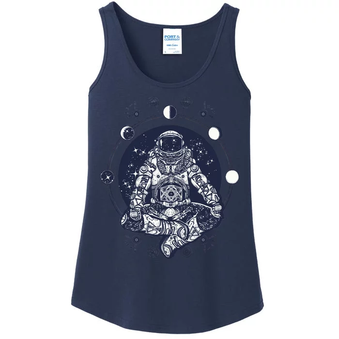 Astronaut in the lotus position Ladies Essential Tank