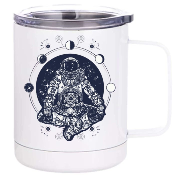 Astronaut in the lotus position Front & Back 12oz Stainless Steel Tumbler Cup