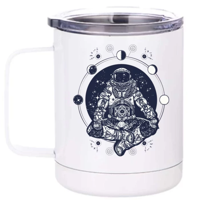 Astronaut in the lotus position Front & Back 12oz Stainless Steel Tumbler Cup