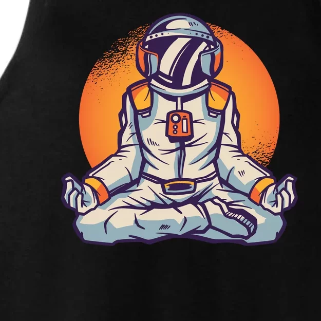 Astronaut Meditating Ladies Tri-Blend Wicking Tank