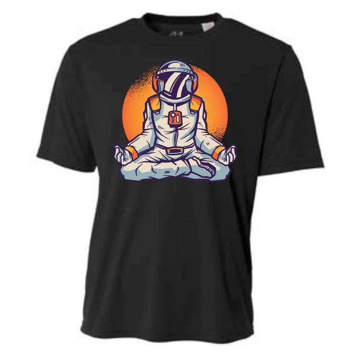 Astronaut Meditating Cooling Performance Crew T-Shirt