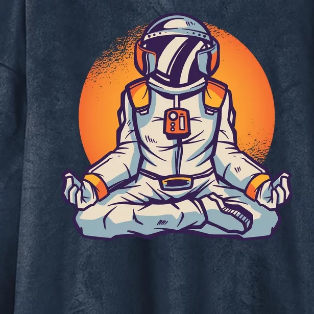 Astronaut Meditating Hooded Wearable Blanket