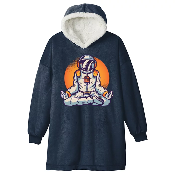 Astronaut Meditating Hooded Wearable Blanket