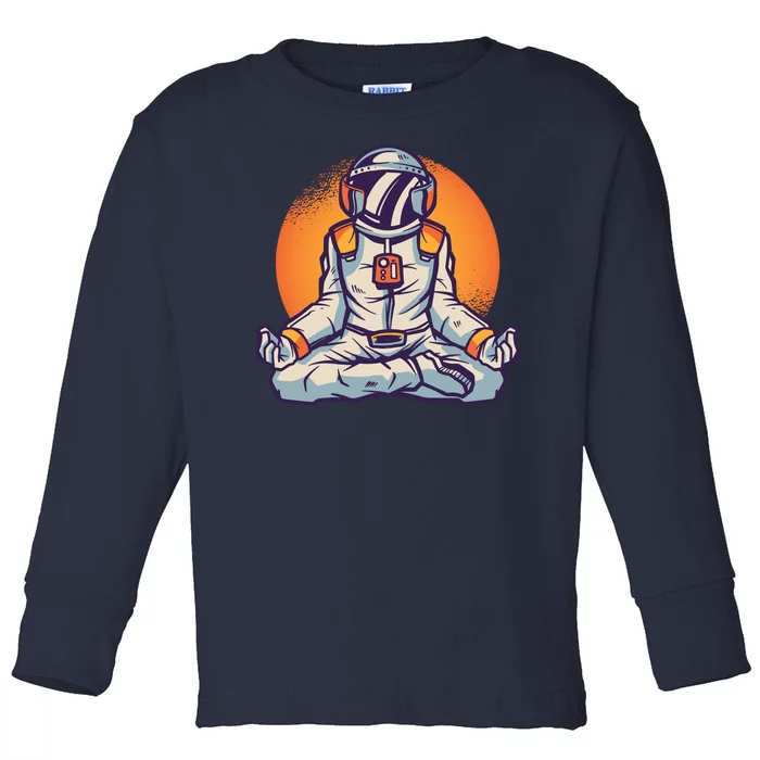 Astronaut Meditating Toddler Long Sleeve Shirt