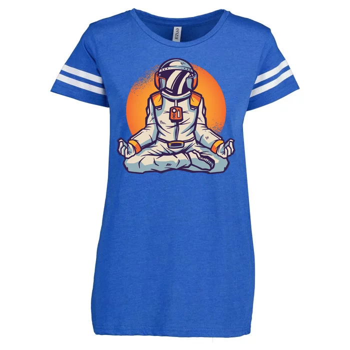 Astronaut Meditating Enza Ladies Jersey Football T-Shirt