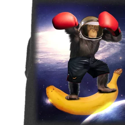 Astronaut Monkey Boxing In Space Doggie 3-End Fleece Hoodie