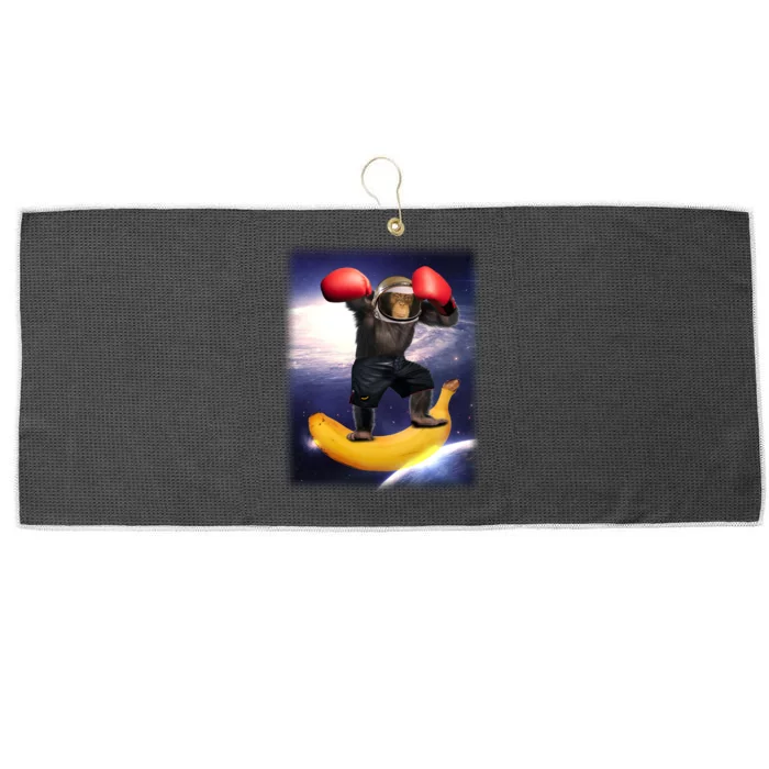 Astronaut Monkey Boxing In Space Large Microfiber Waffle Golf Towel