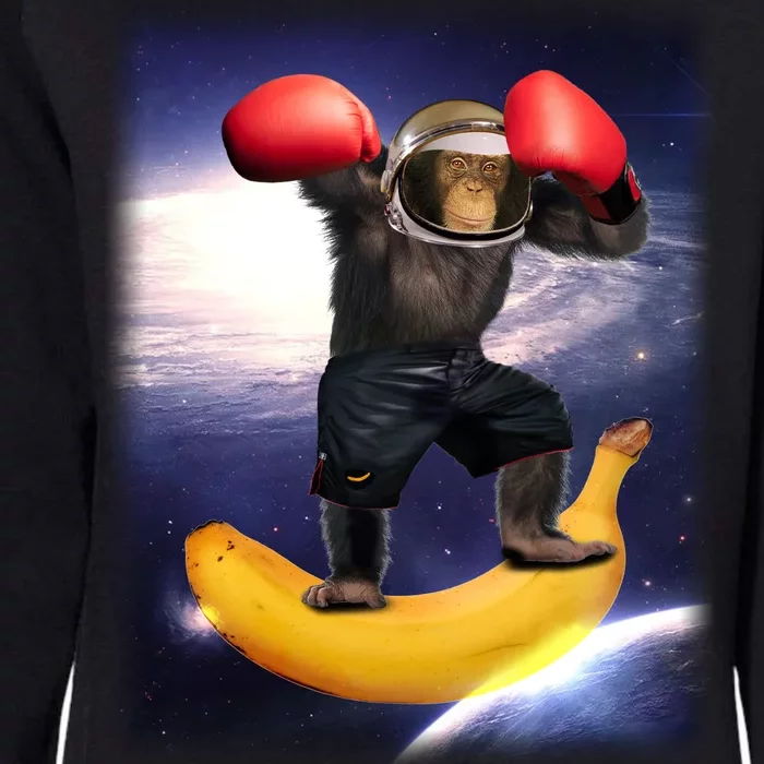 Astronaut Monkey Boxing In Space Womens California Wash Sweatshirt