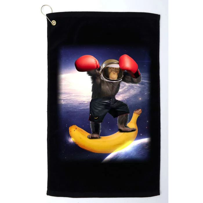 Astronaut Monkey Boxing In Space Platinum Collection Golf Towel